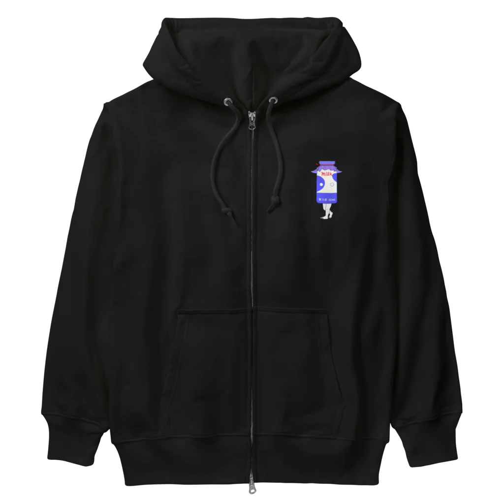 dougaseiseitokoroの足の生えた牛乳瓶 Heavyweight Zip Hoodie