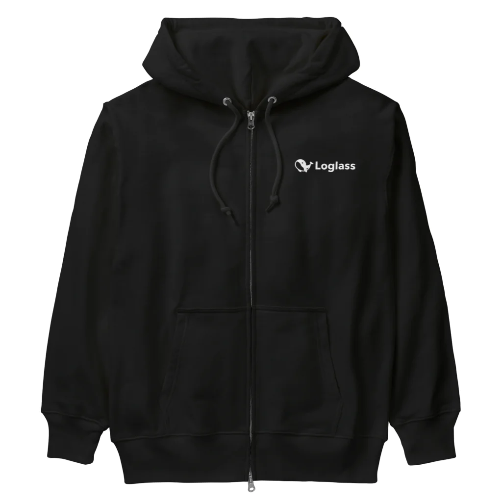 Loglass official storeのLoglassロゴ（ホワイト） Heavyweight Zip Hoodie