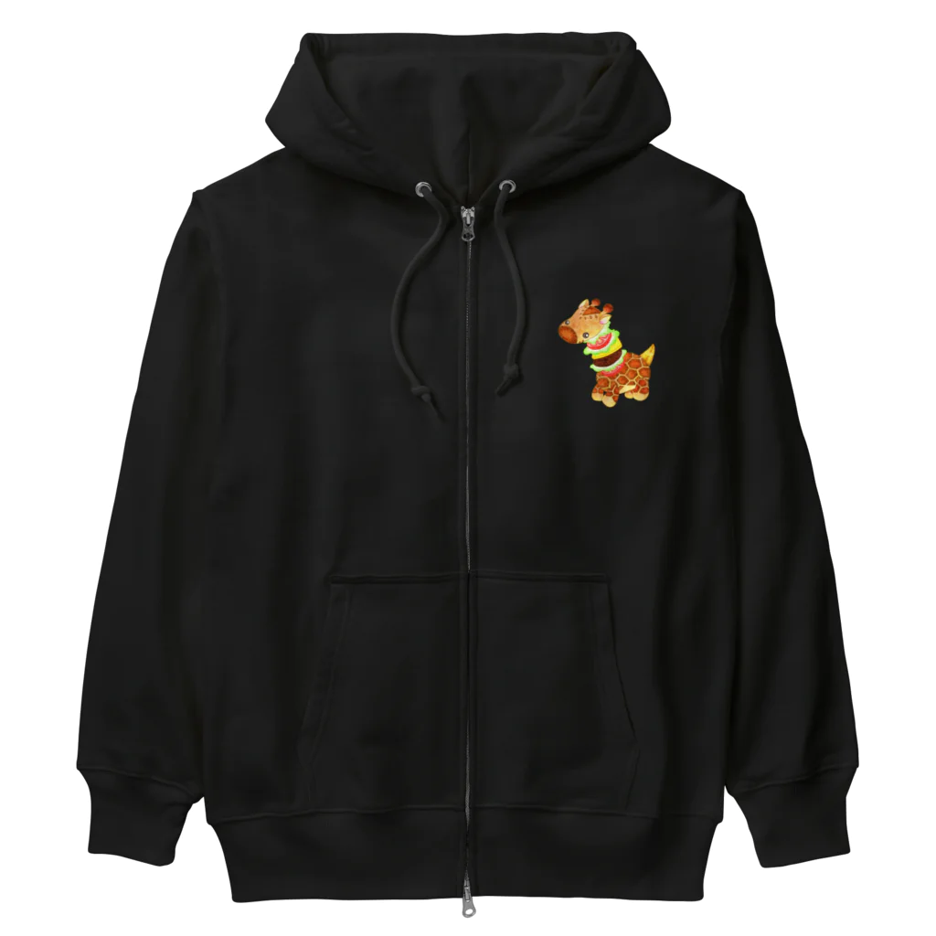 satoayaのアニマルカフェのフードアニマル　キリンバーガー Heavyweight Zip Hoodie