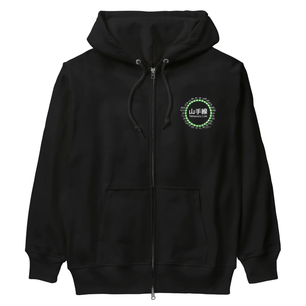 DRIPPEDのJR山手線路線図 白ロゴ Heavyweight Zip Hoodie