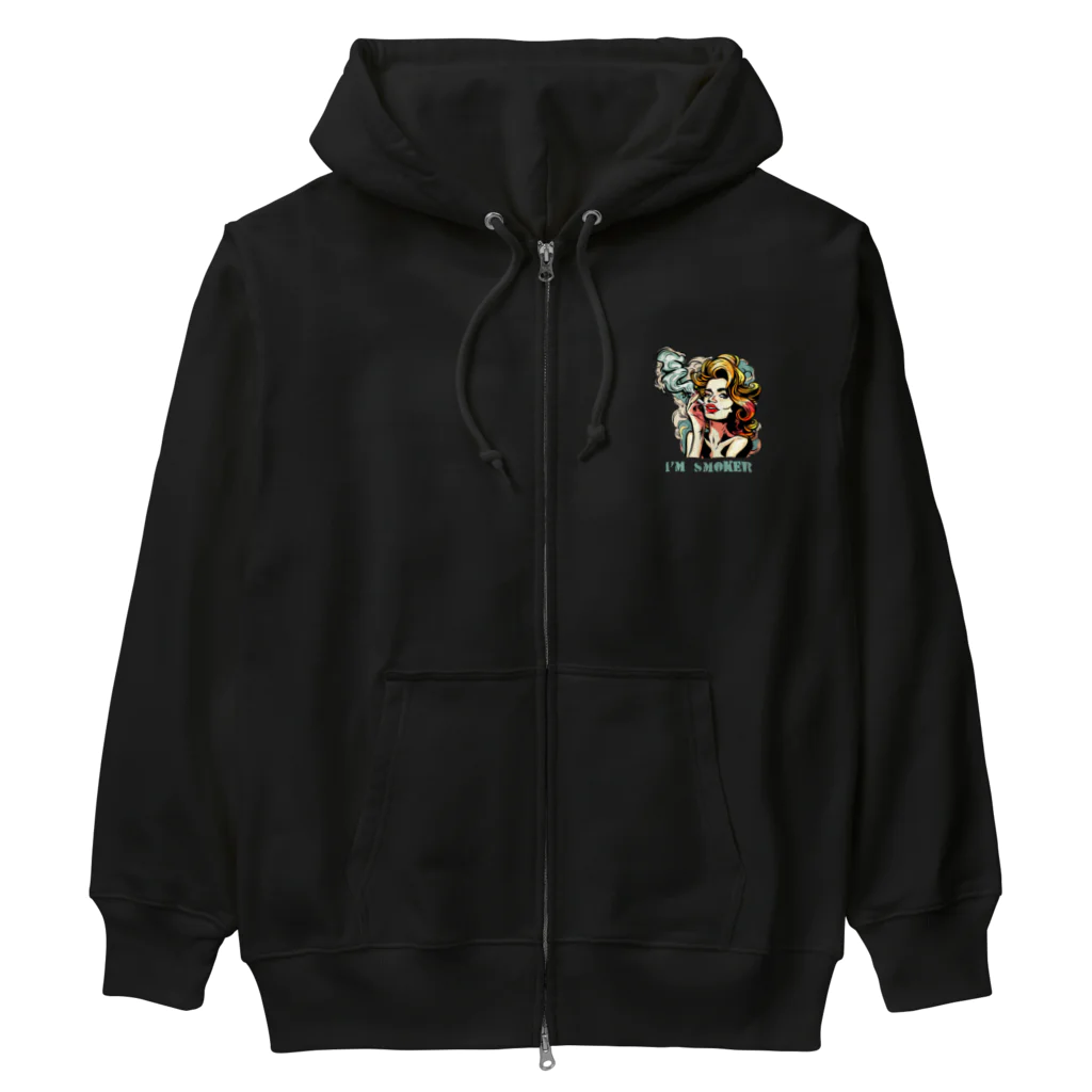 islandmoon13の煙草を吸う美女 Heavyweight Zip Hoodie