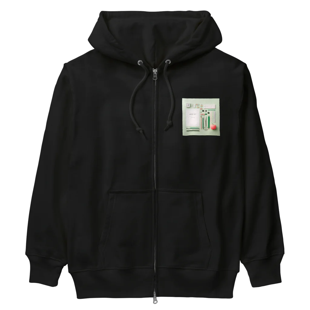 Lock-onの文房具大好き❤緑色02 Heavyweight Zip Hoodie