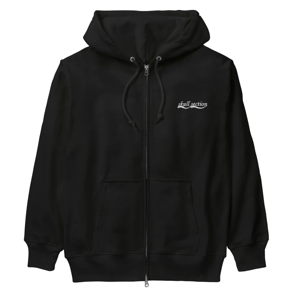 Skull sectionのバイクとドクロ（黒メイン） Heavyweight Zip Hoodie