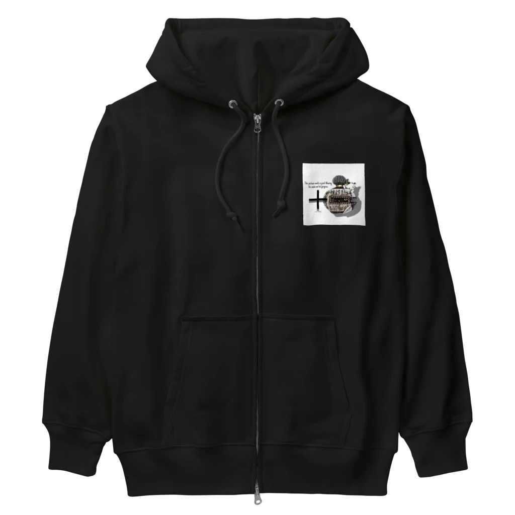 ＋CARABBIの香水瓶と猫 Heavyweight Zip Hoodie