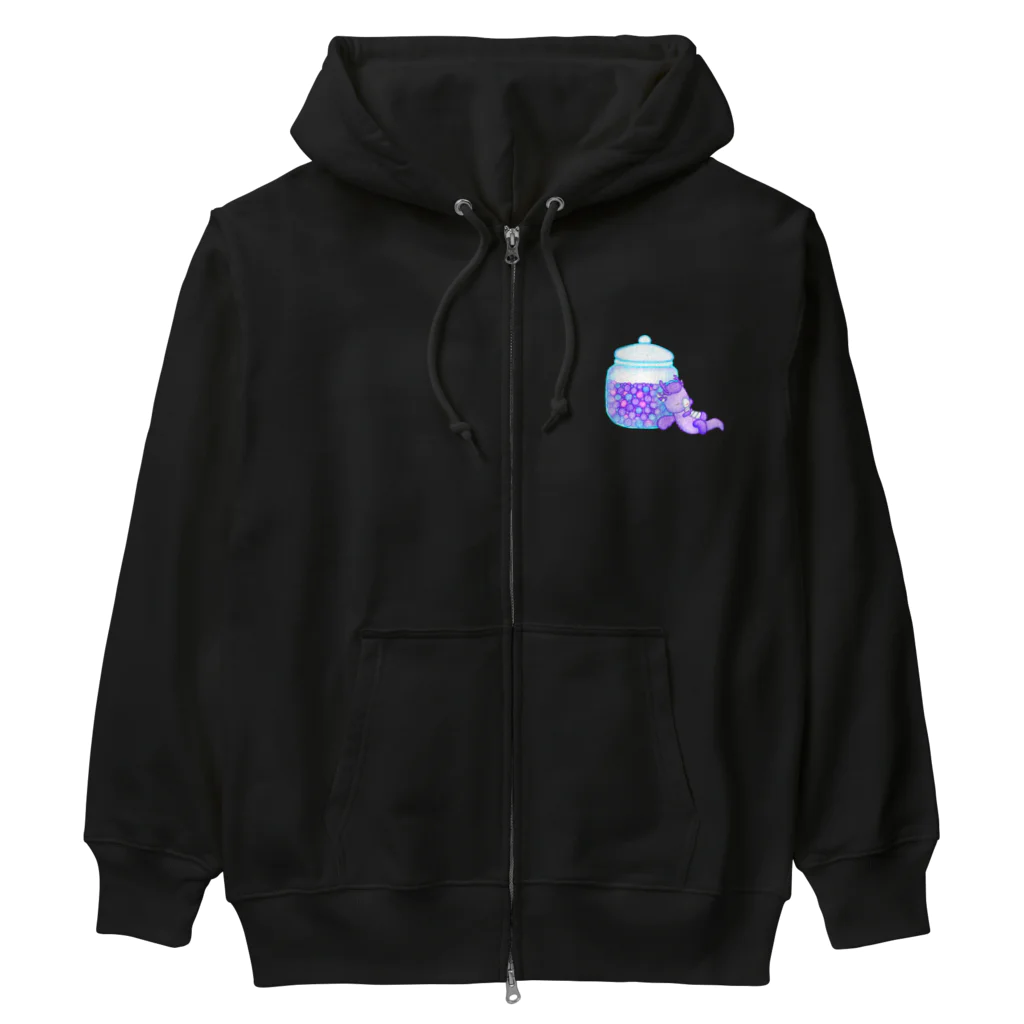 satoayaのアニマルカフェのキャンディードラゴン　紫 Heavyweight Zip Hoodie