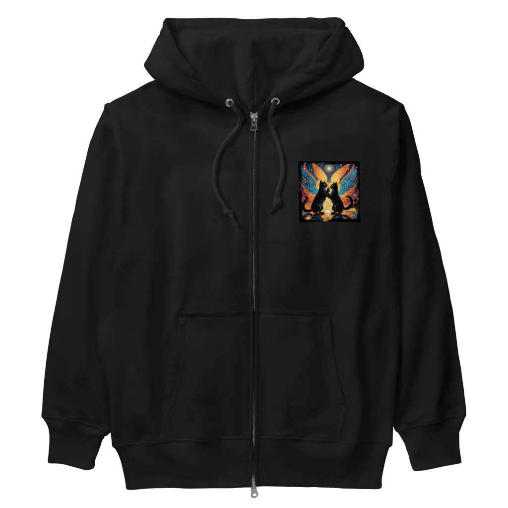 Be.BonHa 【ビーボナ】の黒猫のダンス Heavyweight Zip Hoodie