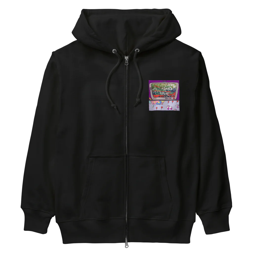 かえるごりらの消えないテレビ Heavyweight Zip Hoodie