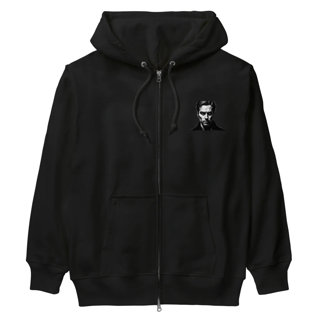 studio eizoの男はタフでなくっちゃね！ブラック(黒)好きにはたまらない‼ Heavyweight Zip Hoodie