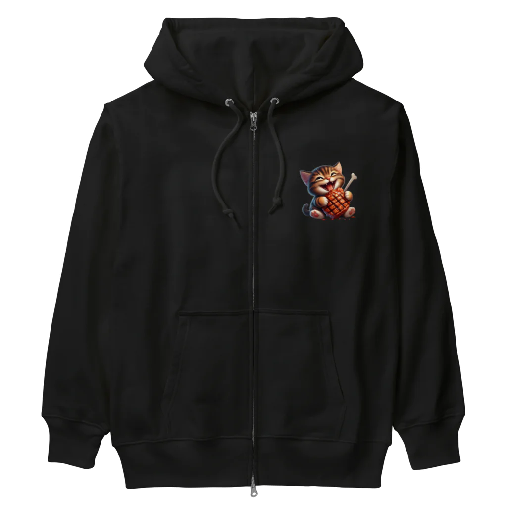 Gu--mimiの*Gu~mimi*肉好きにゃんこ Heavyweight Zip Hoodie