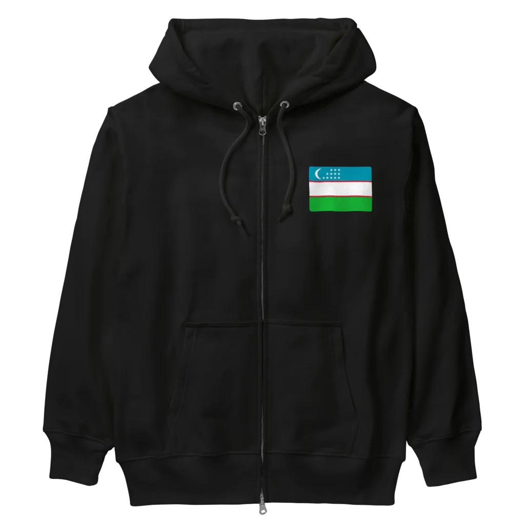 お絵かき屋さんのウズベキスタンの国旗 Heavyweight Zip Hoodie