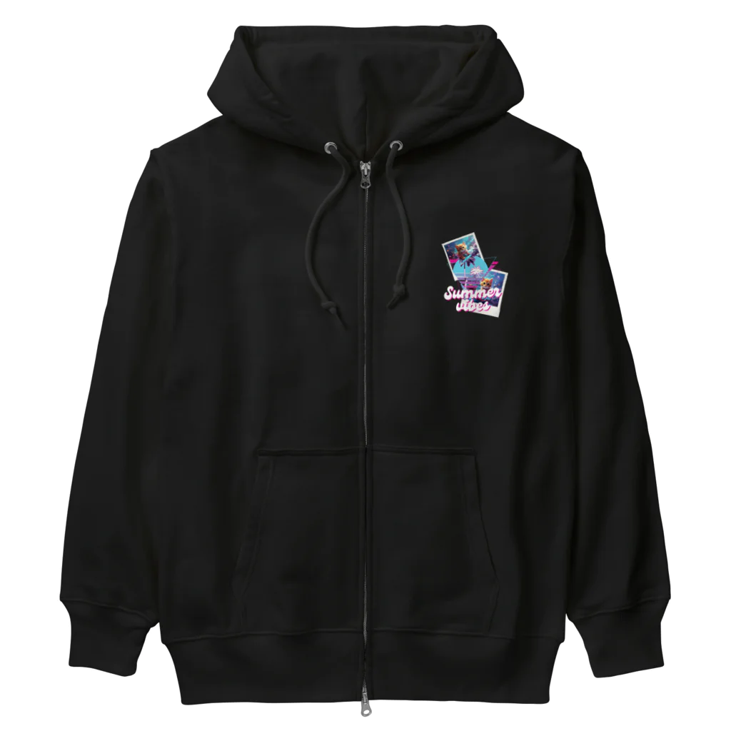 Mellow-Skyのひょっこり猫サーファー Heavyweight Zip Hoodie