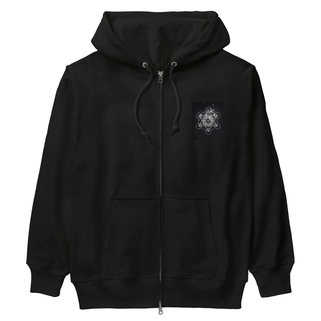 Metatron’s Cube Cosmosのメタトロンキューブと煌めくプレアデス Heavyweight Zip Hoodie