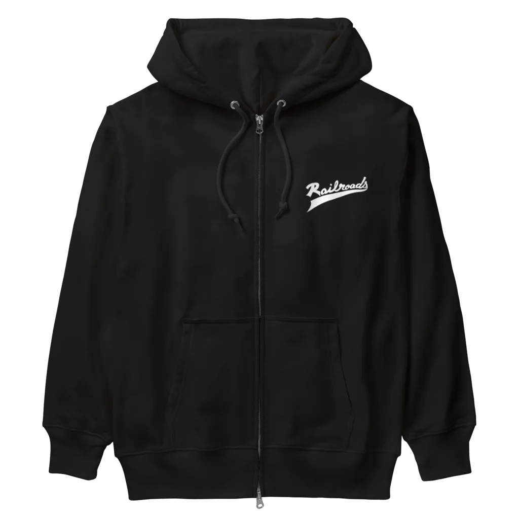 PoooompadoooourのRailroadsロゴタイプ　しろ Heavyweight Zip Hoodie