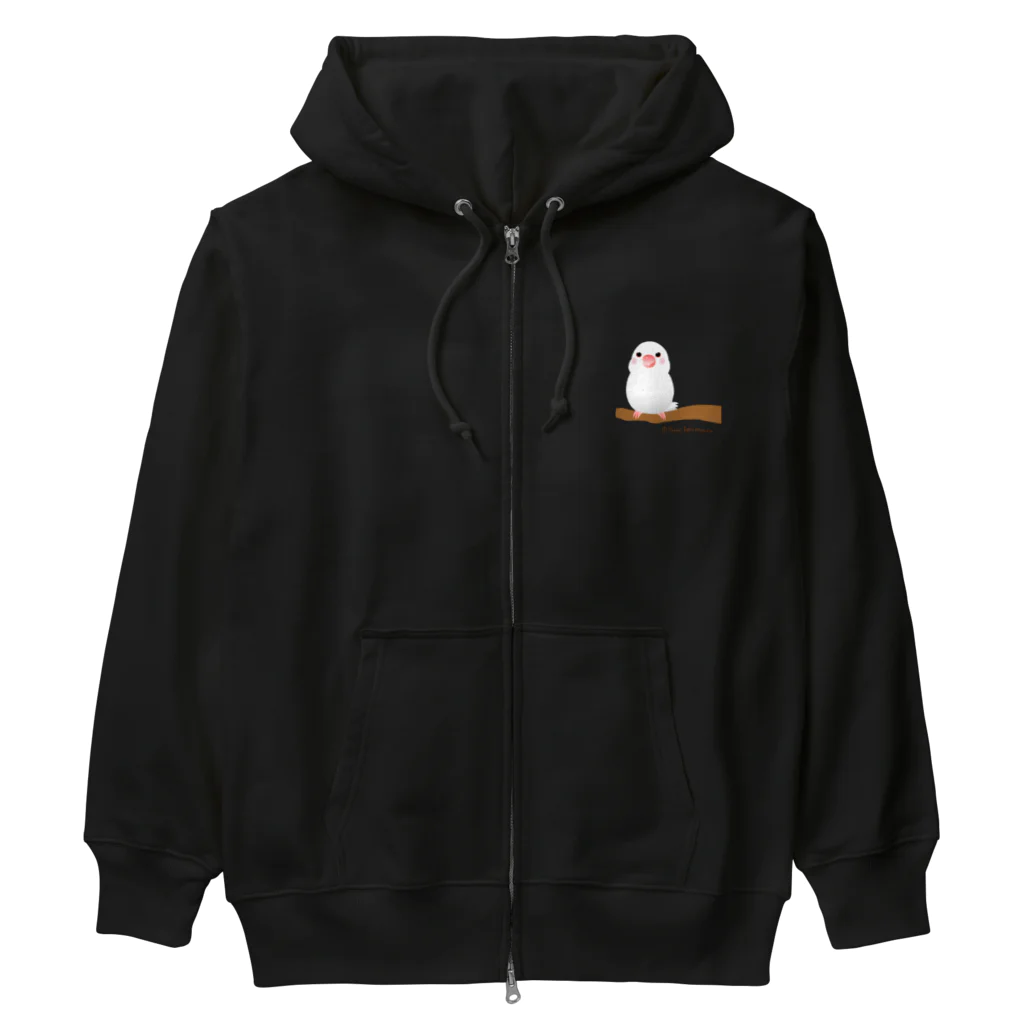 石丸沙織のポチャ白文鳥ちゃん　背景透過版 Heavyweight Zip Hoodie