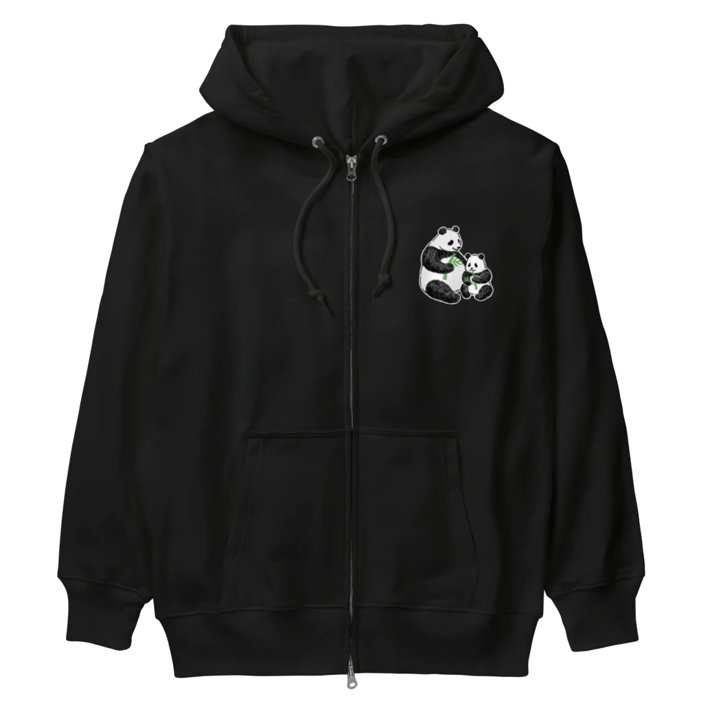 chippokeのパンダの親子〈白枠入り〉 Heavyweight Zip Hoodie