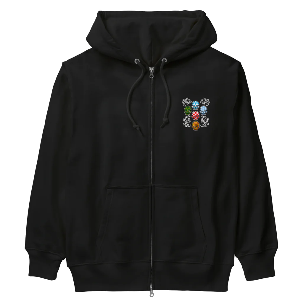 Siderunの館 B2の和柄 DE ドクロ Heavyweight Zip Hoodie