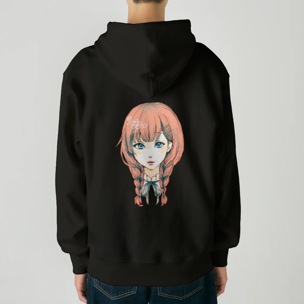 🐶シュナといろいろ🎨の三つ編み女の子 Heavyweight Zip Hoodie