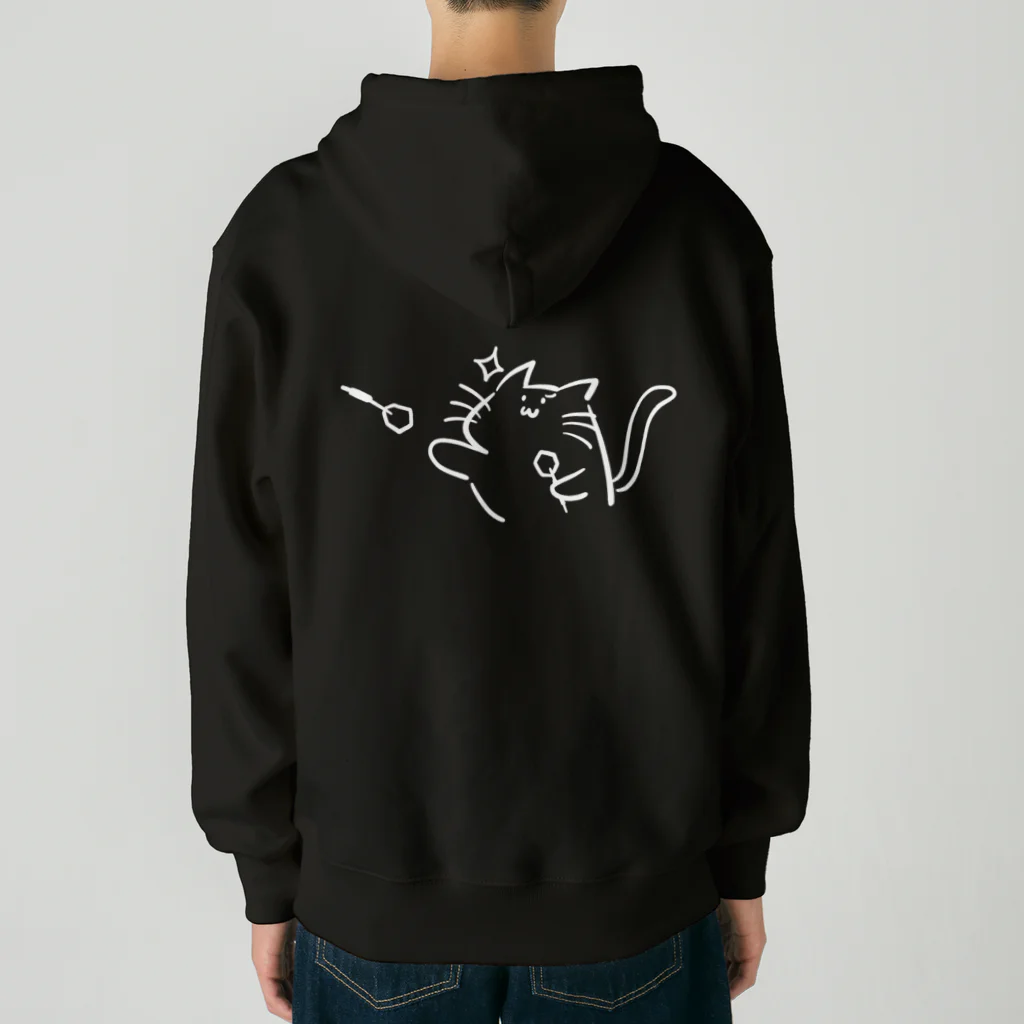 みさきさんのおみせ！のだーつねこ_白ライン Heavyweight Zip Hoodie