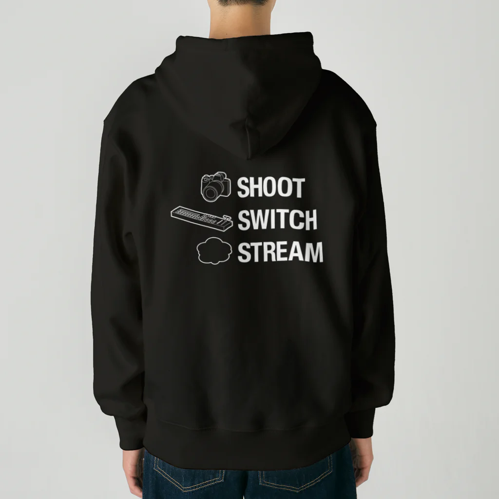 Project92.comのSHOOT, SWITCH, STREAM. Heavyweight Zip Hoodie