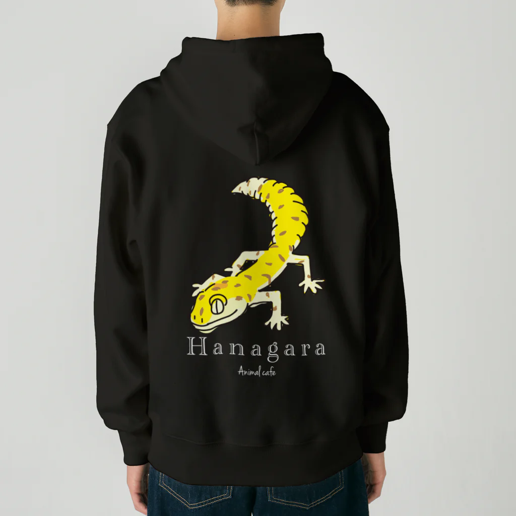 Hanagara animal cafeのモモンガと花柄アニマルカフェのロゴ入り。 Heavyweight Zip Hoodie