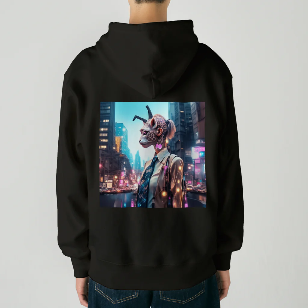 𝔔𝔘𝔒ℜℑ𝔄のCyberpunk giraffe ヘビーウェイトジップパーカー