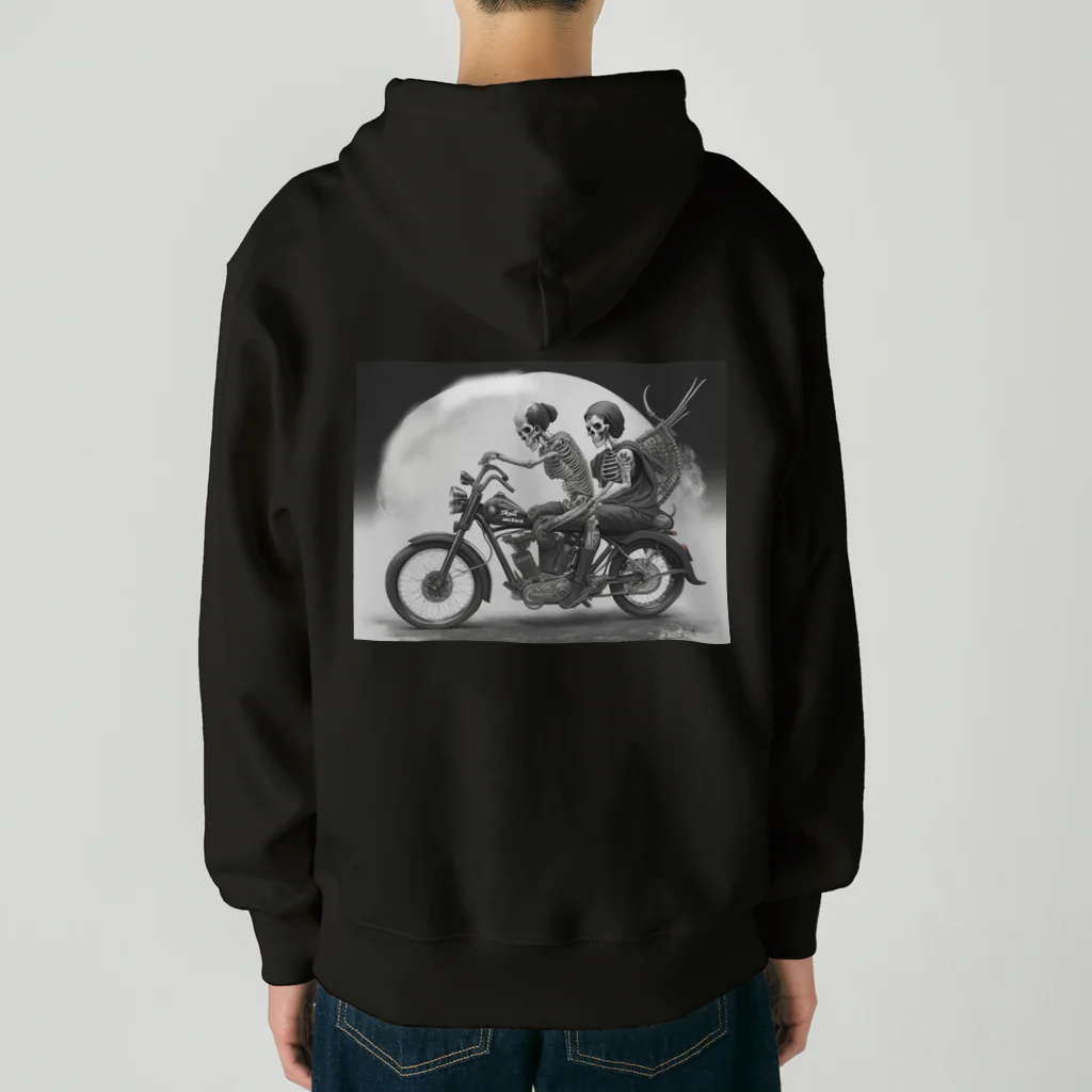 Skull sectionのバイクとガイコツ（黒メイン） Heavyweight Zip Hoodie