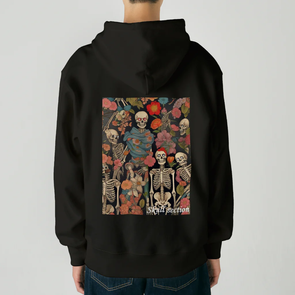 Skull sectionのドクロと花 Heavyweight Zip Hoodie