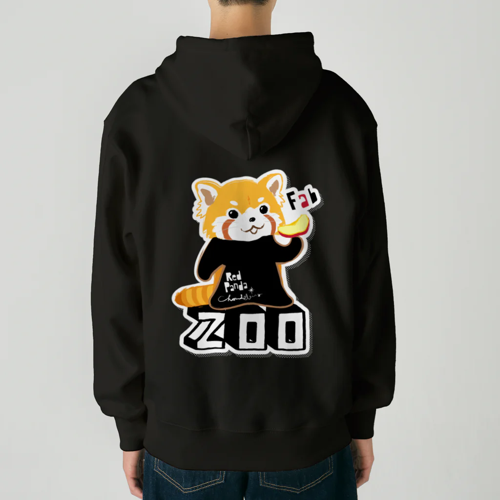 loveclonesのレッサーパンダ 0625 ZOOロゴ りんご大好き柄 Heavyweight Zip Hoodie