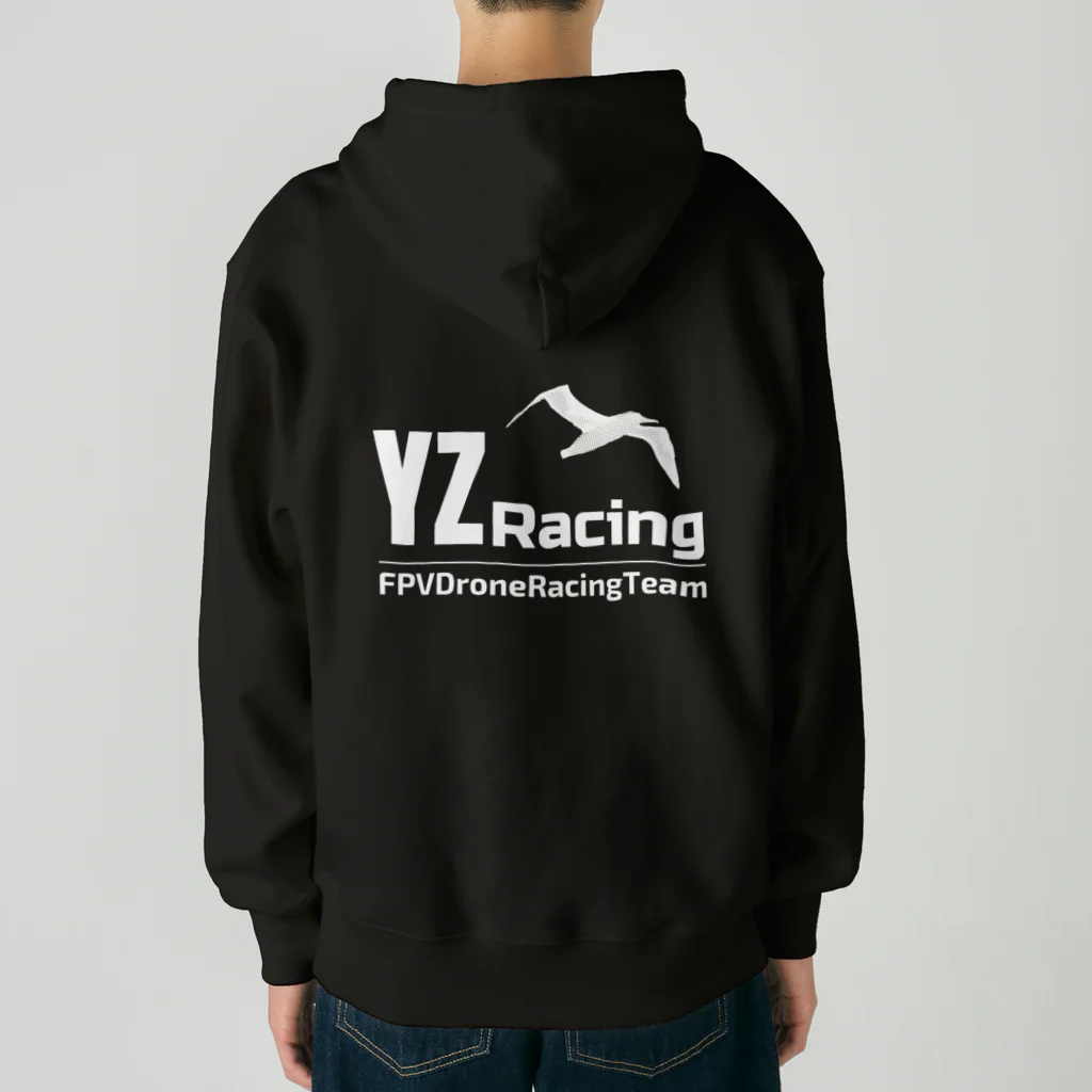 Shop YZRacingのYZRacing 白文字タイプ ヘビーウェイトジップパーカー