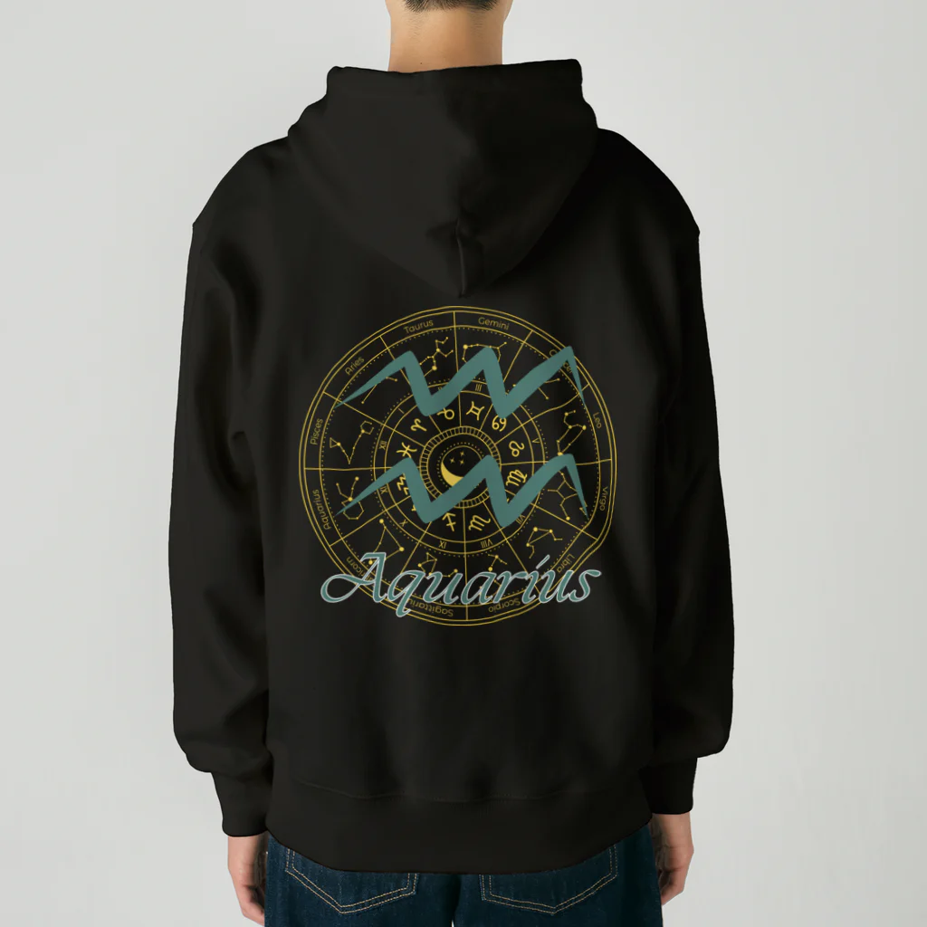 Sunlit Horizonの星めぐり《Aquarius ・水瓶座》 Heavyweight Zip Hoodie