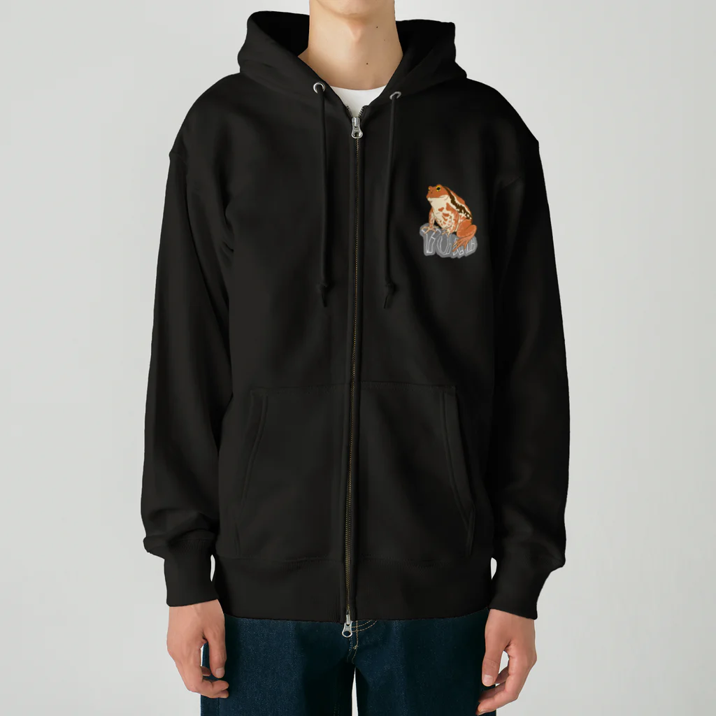 LalaHangeulのTOAD (ヒキガエル) 英字バージョン Heavyweight Zip Hoodie