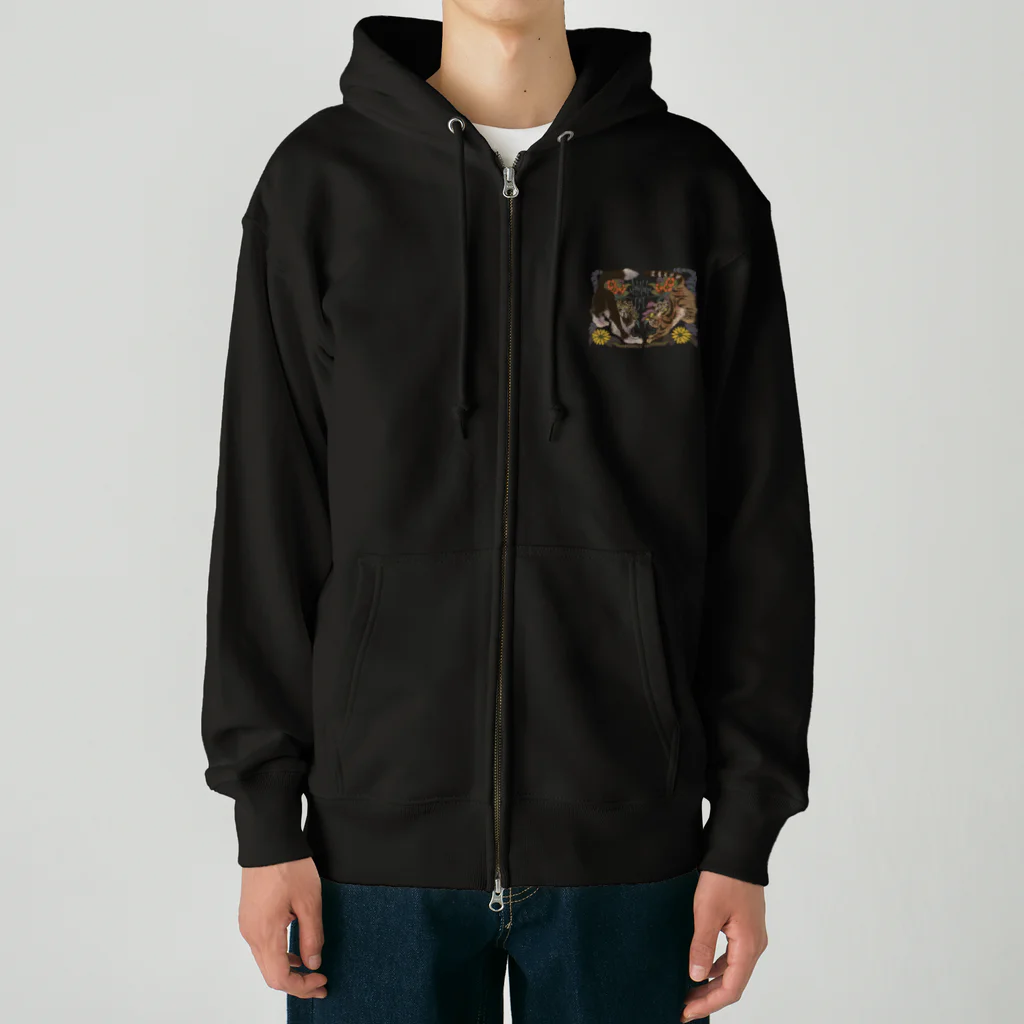 ねこのLAPHCONESSのラフヴーリン　ボタニカル Heavyweight Zip Hoodie