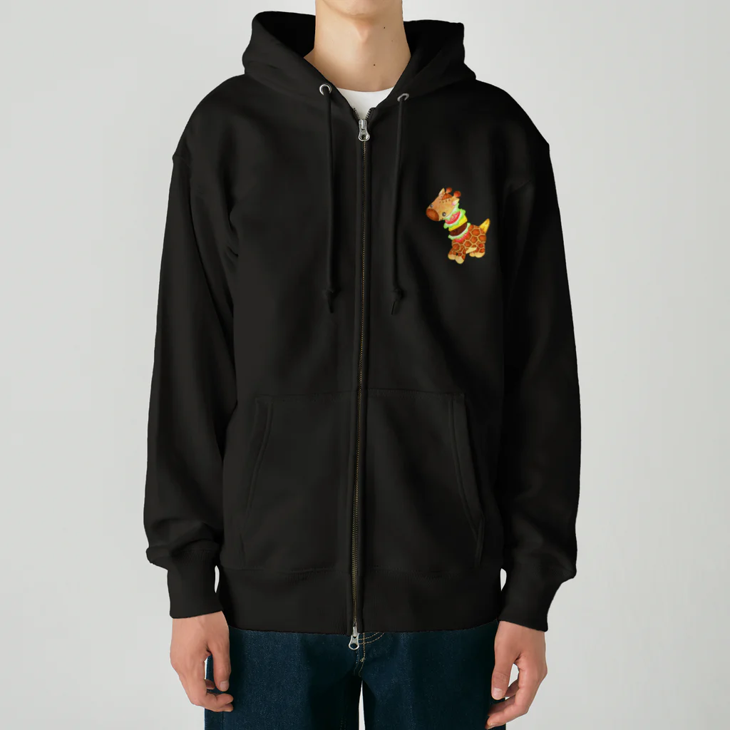 satoayaのアニマルカフェのフードアニマル　キリンバーガー Heavyweight Zip Hoodie