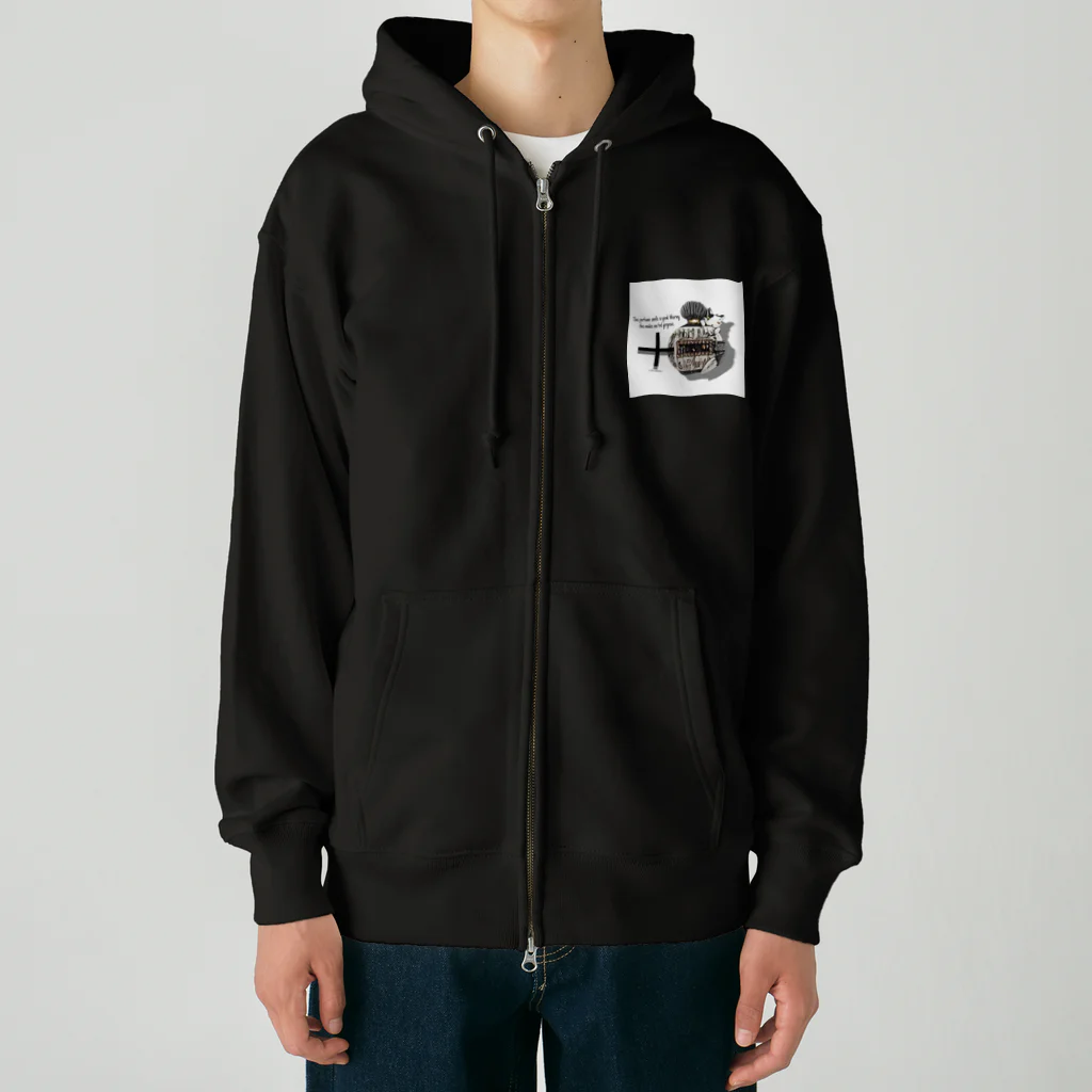 ＋CARABBIの香水瓶と猫 Heavyweight Zip Hoodie