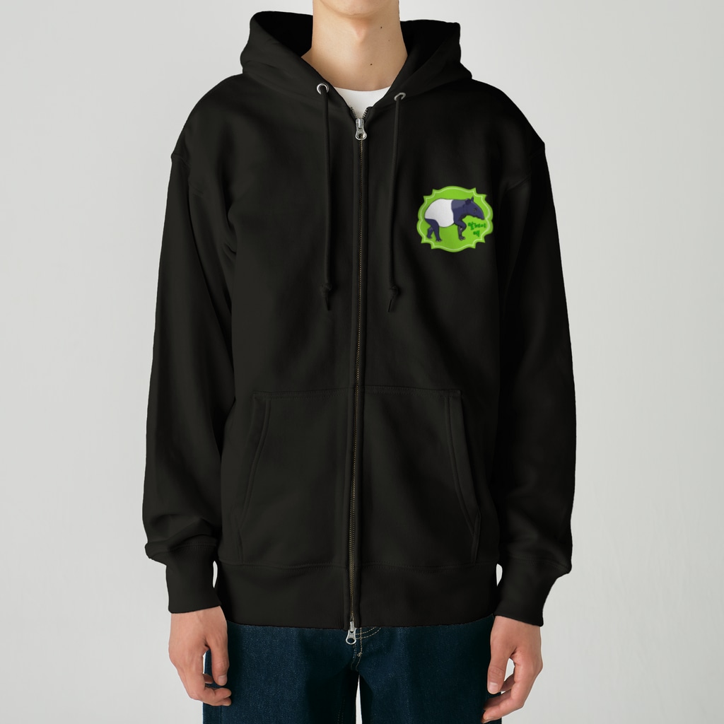 LalaHangeulのマレーバク　ハングルデザイン Heavyweight Zip Hoodie