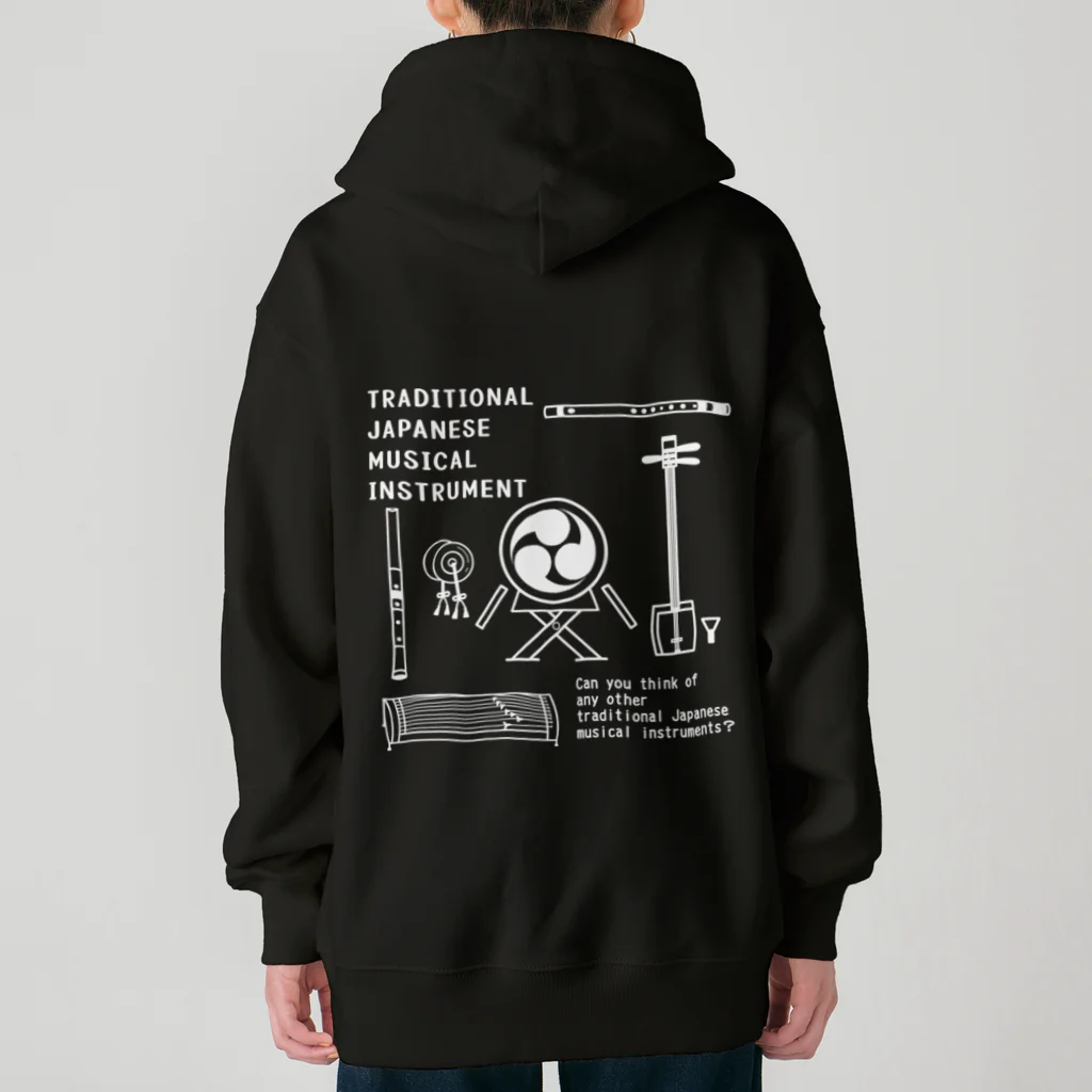 ぺんぎん24の和楽器大集合！(背面-ホワイト) Heavyweight Zip Hoodie