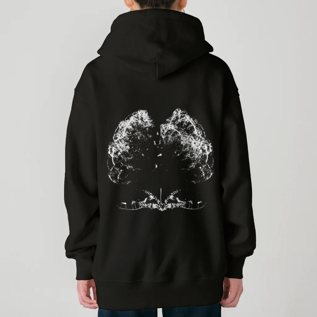 shi-chi Labo graph(詩一）の桜翼の梟(白) Heavyweight Zip Hoodie