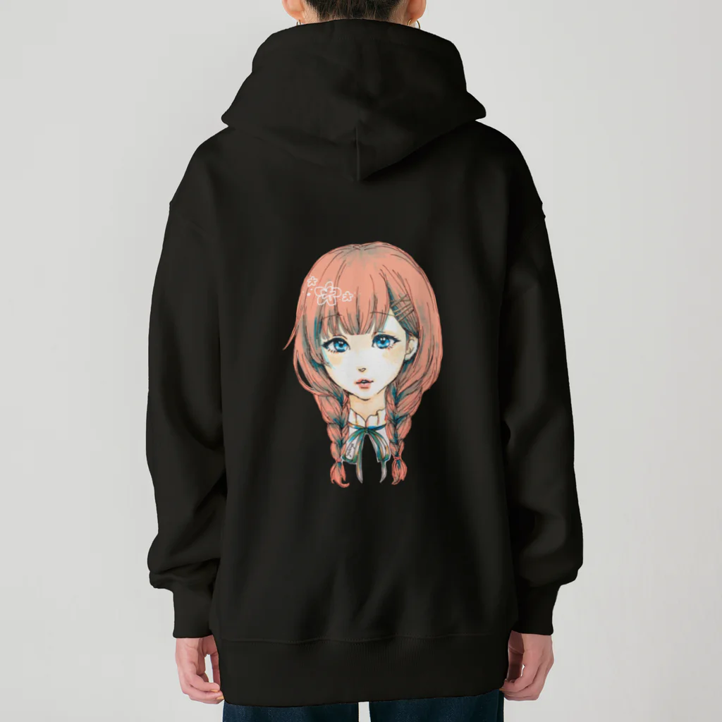 🐶シュナといろいろ🎨の三つ編み女の子 Heavyweight Zip Hoodie