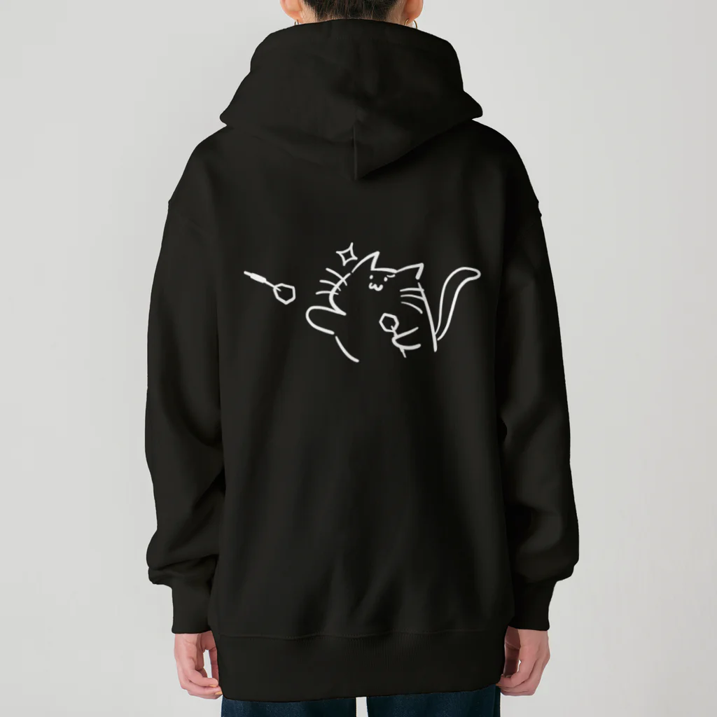 みさきさんのおみせ！のだーつねこ_白ライン Heavyweight Zip Hoodie