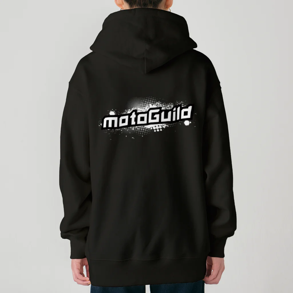 モトギルドのMGジップパーカー：スプラッシュ（ブラック） Heavyweight Zip Hoodie