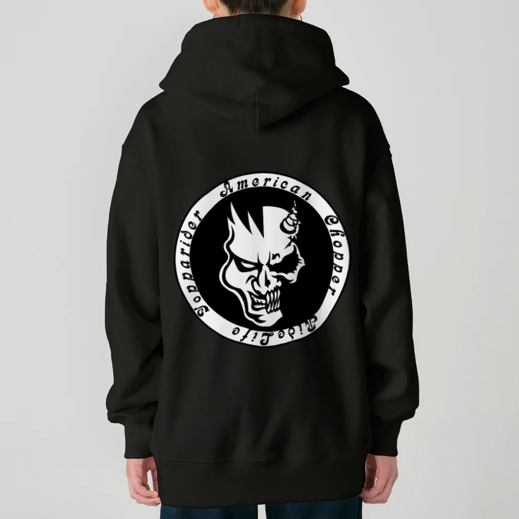 よっちオリジナルバイカーズグッズのスカルオーガ Heavyweight Zip Hoodie