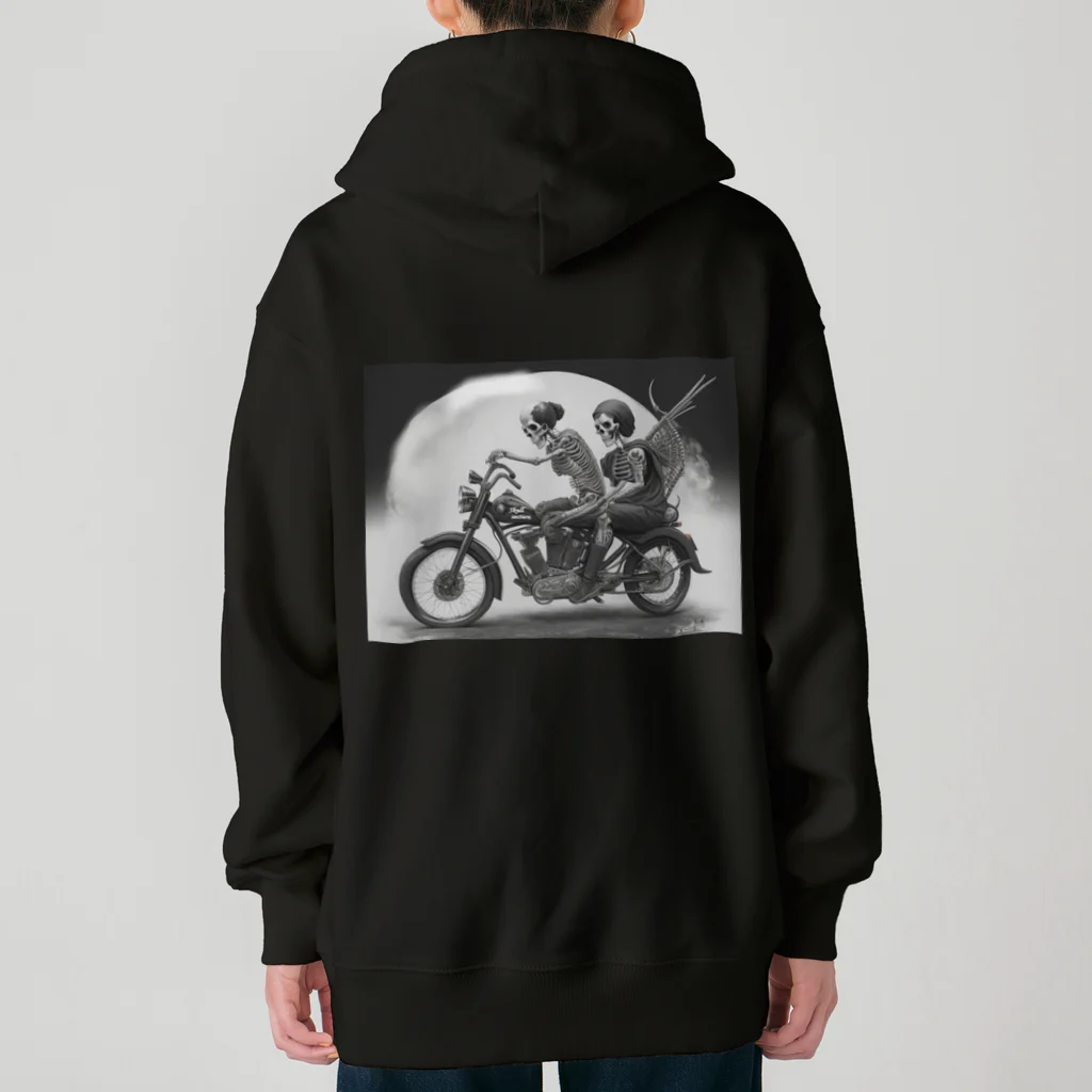 Skull sectionのバイクとガイコツ（黒メイン） Heavyweight Zip Hoodie