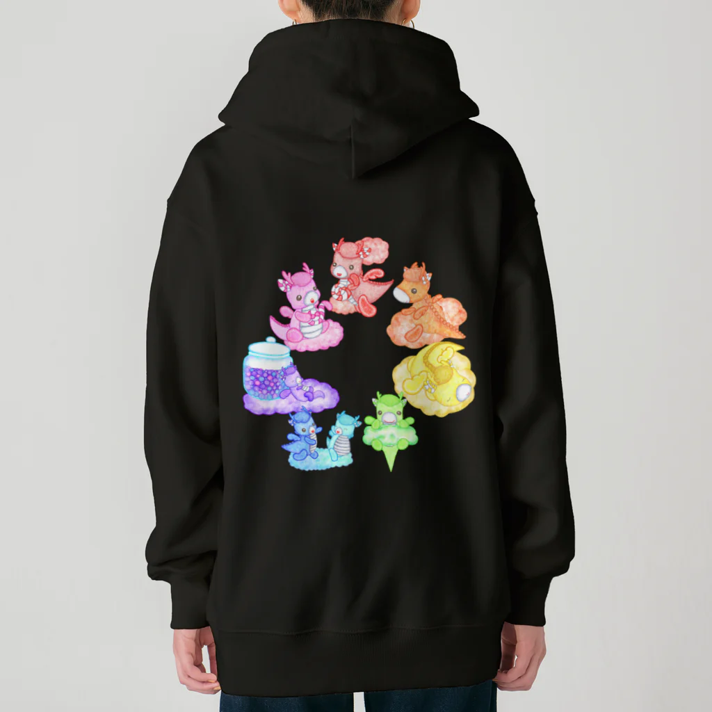 satoayaのアニマルカフェのキャンディードラゴン　虹色 Heavyweight Zip Hoodie