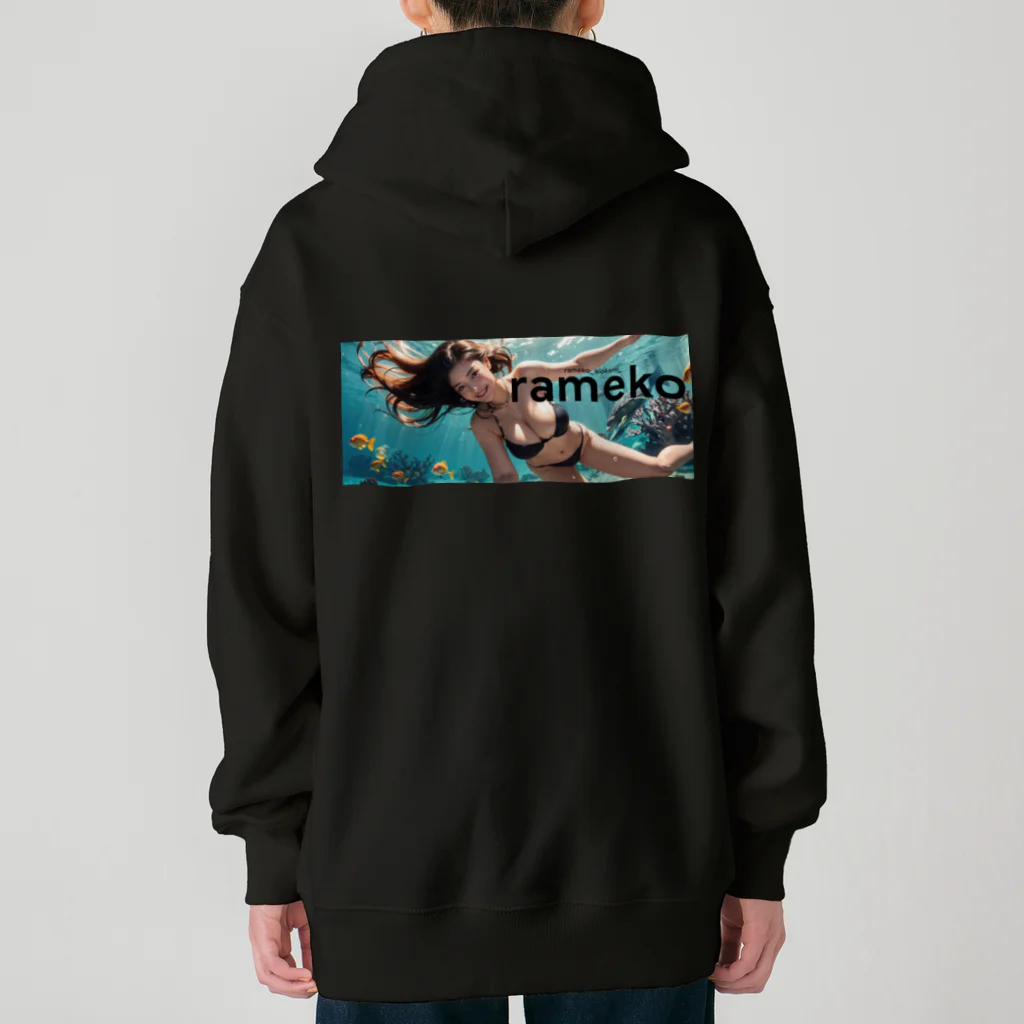 ramekoのラメ子_水着_黒 Heavyweight Zip Hoodie