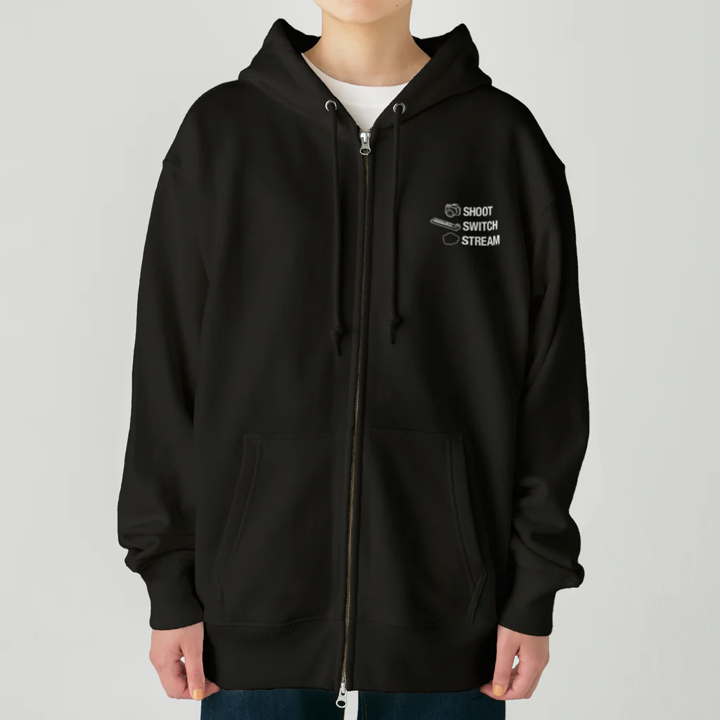 Project92.comのSHOOT, SWITCH, STREAM. Heavyweight Zip Hoodie