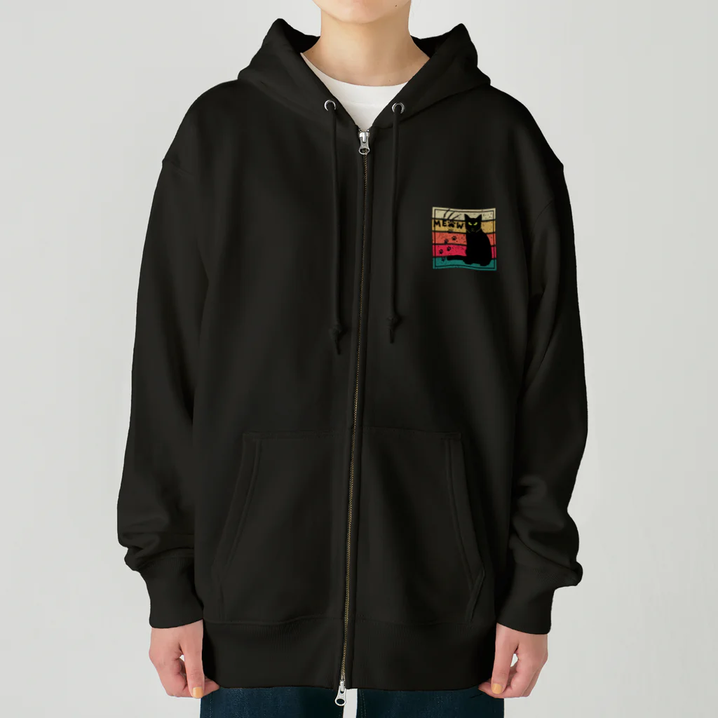 ZABBIのblack cat meow paw signature Heavyweight Zip Hoodie