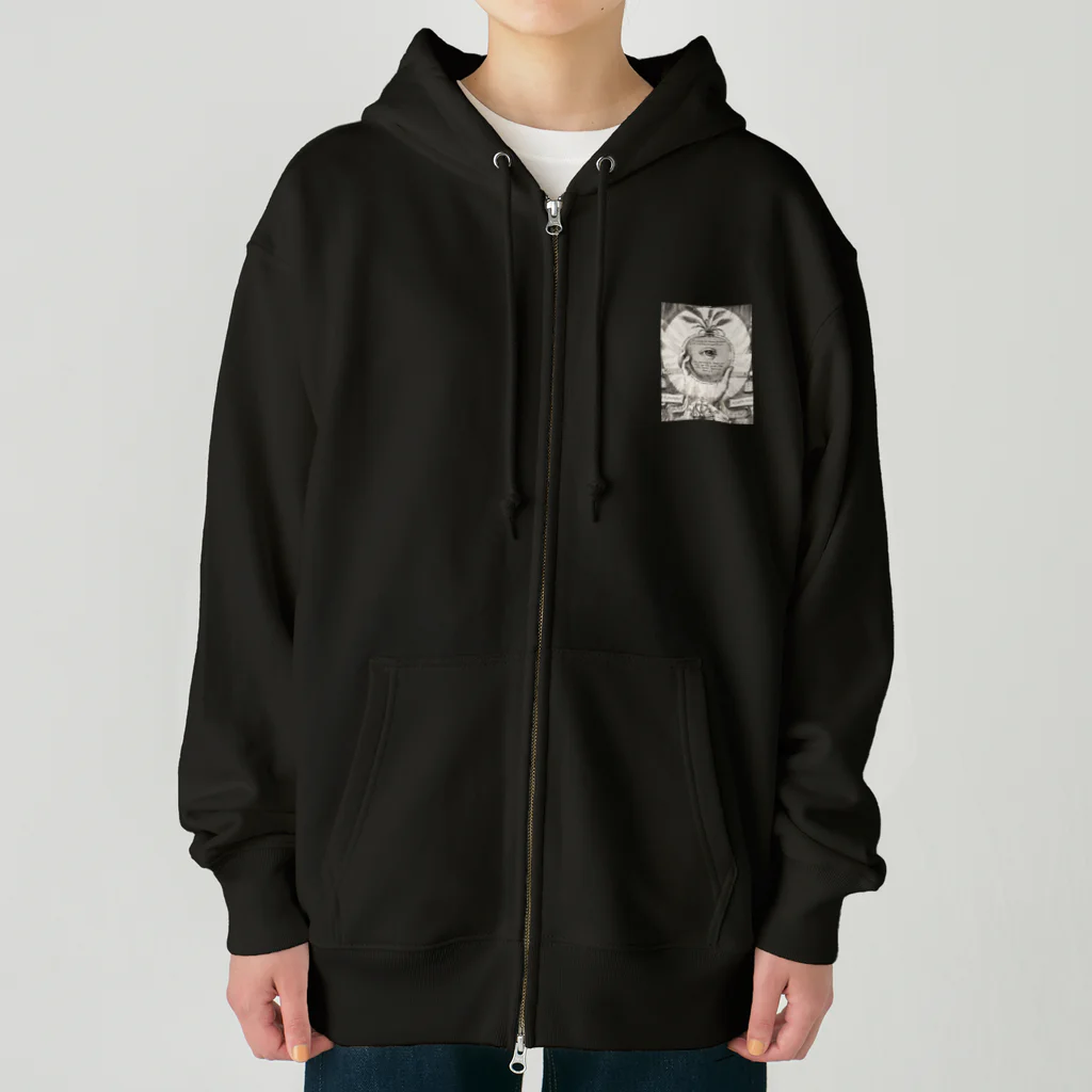 PALA's SHOP　cool、シュール、古風、和風、の「全てを見通す目のある心臓」を持つ手 Heavyweight Zip Hoodie