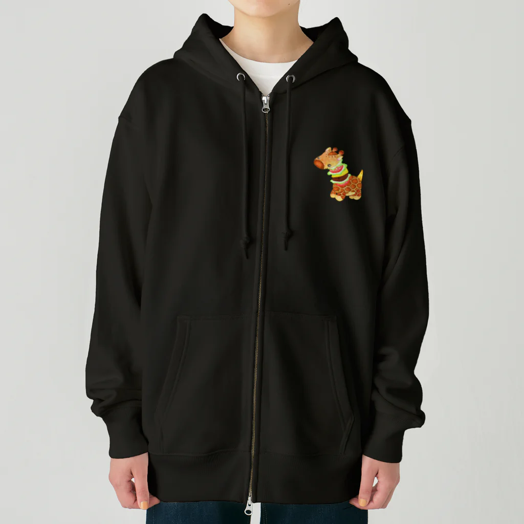 satoayaのアニマルカフェのフードアニマル　キリンバーガー Heavyweight Zip Hoodie