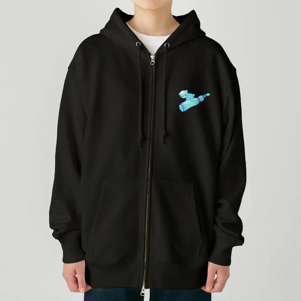 satoayaのアニマルカフェのドリンクマ　ラムネ Heavyweight Zip Hoodie