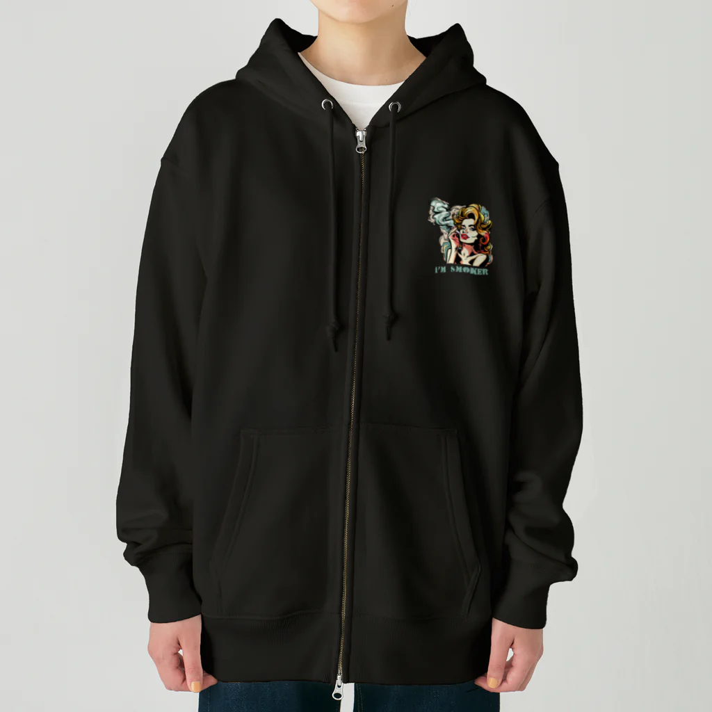 islandmoon13の煙草を吸う美女 Heavyweight Zip Hoodie